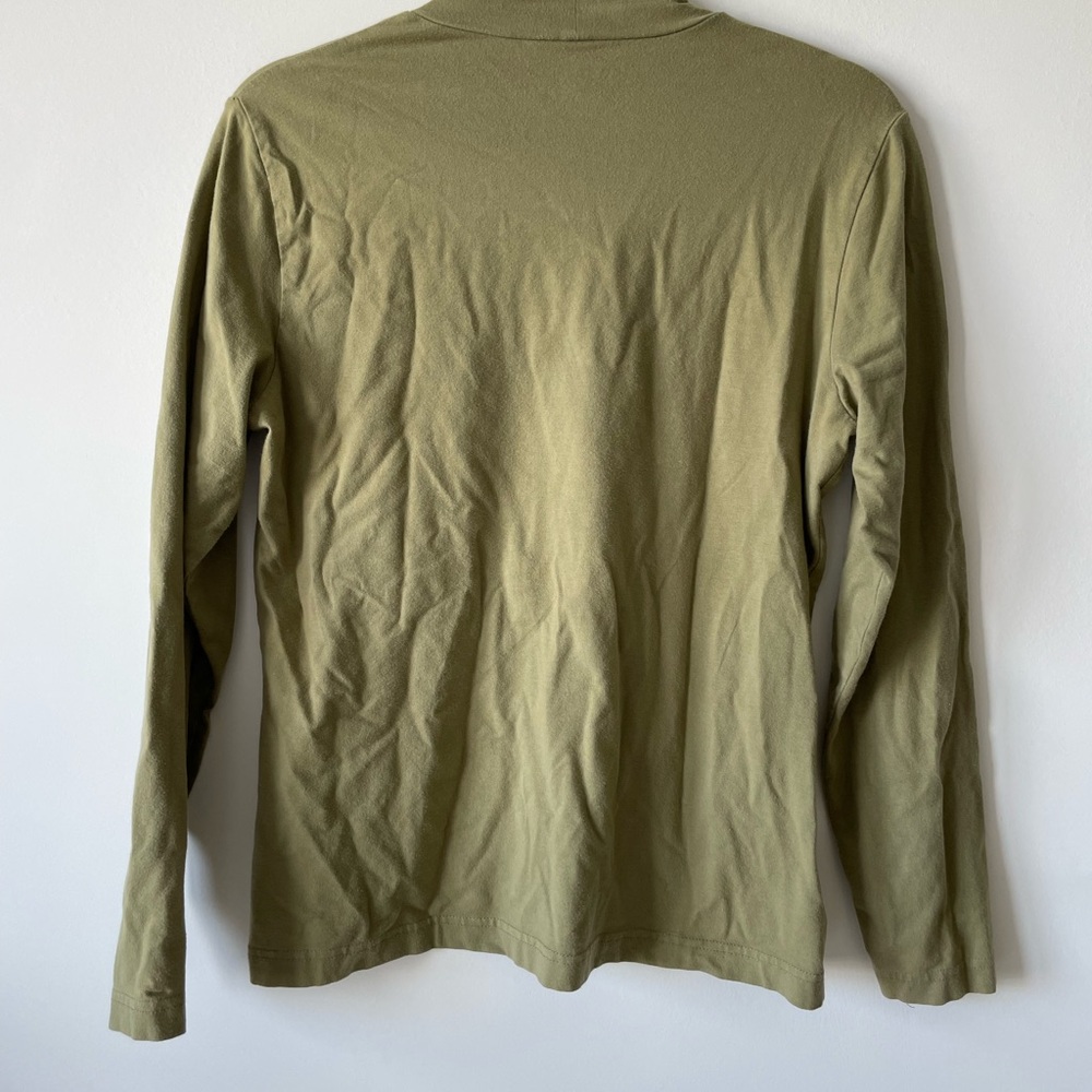FINAL B4 DONATION Woolrich Green Petite Turtleneck Long-Sleeve Top size M - Picture 5 of 6